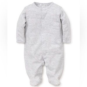 Kissy Kissy Gray Striped Footie Pajamas